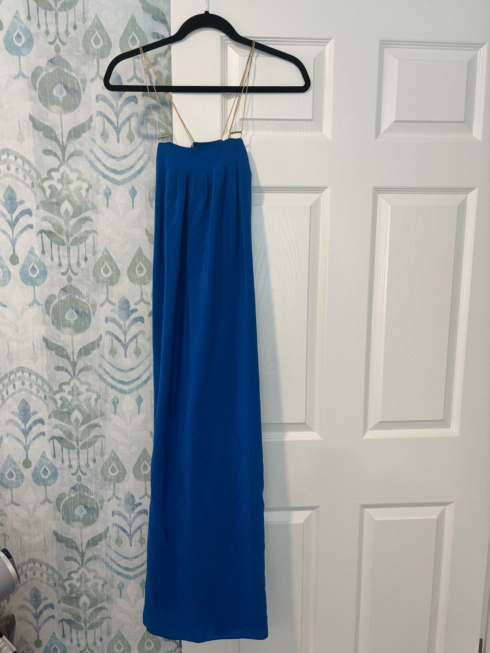 HD in Paris Royal Blue Maxi Skirt with Gold Straps